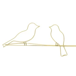 Art for the Home Metal Art Vogels op draad goud 60x12,5cm Outlet