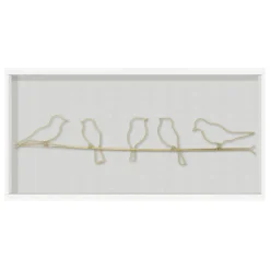 Art for the Home Metal Art Vogels op draad goud 60x12,5cm Outlet