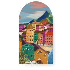 Art for the Home Art voor de Home Canvas Boogvormig Kleuren aan de Italiaanse Kust Best