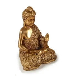 Arte r Boeddha beeld - rust - polyresin - goud - 18 cm - binnen Clearance