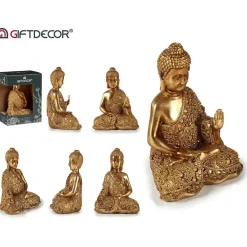 Arte r Boeddha beeld - rust - polyresin - goud - 18 cm - binnen Clearance