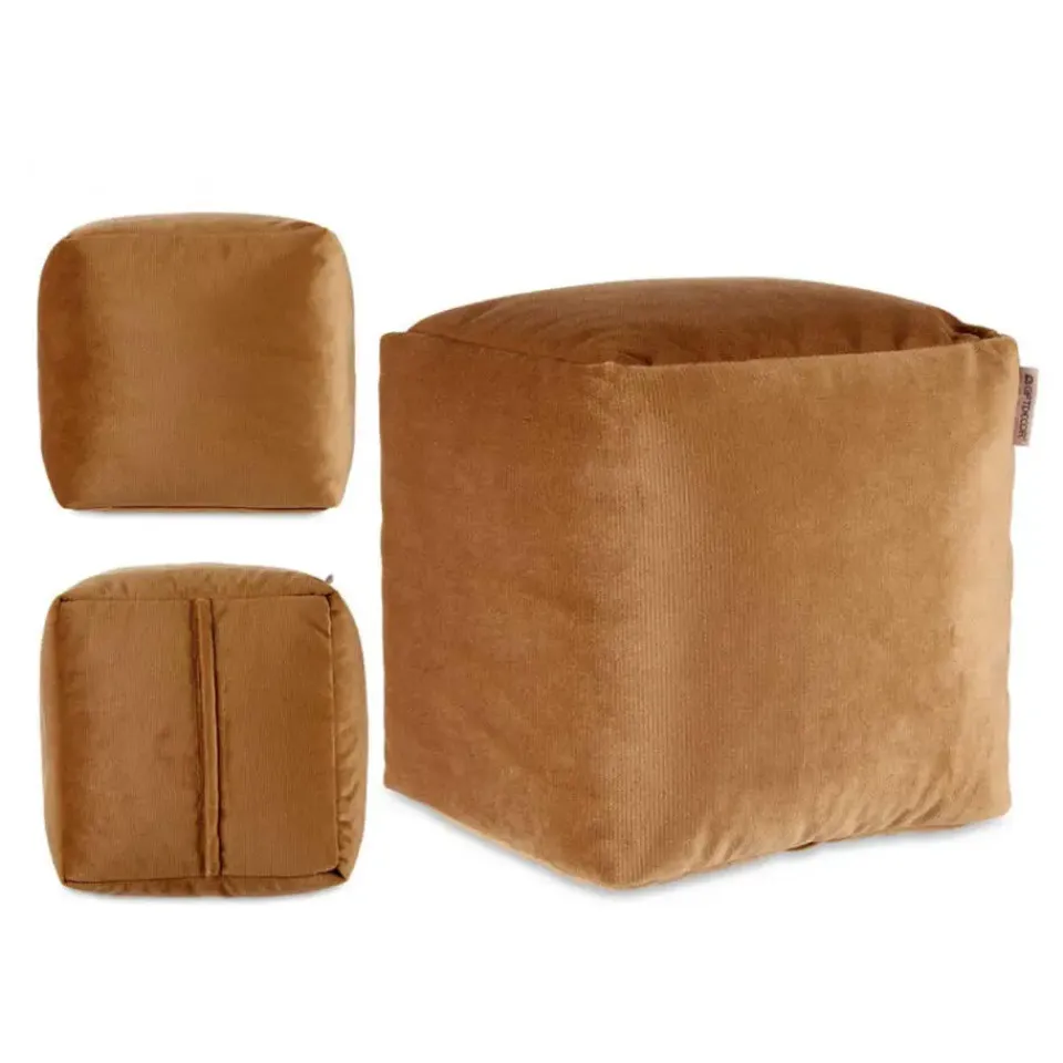 Arte r egal Poef - fluweel - bruin - 30 x 30 cm - vierkant Clearance