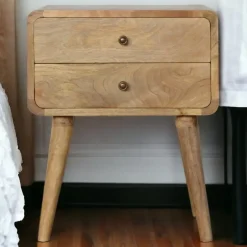 Artisan Furniture Massief Houten Gebogen Eiken Nachtkastje Online