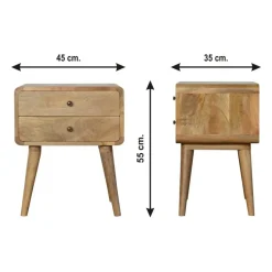 Artisan Furniture Massief Houten Gebogen Eiken Nachtkastje Online