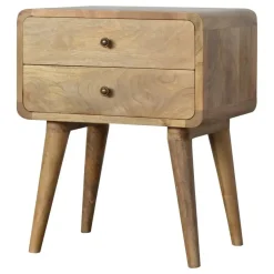 Artisan Furniture Massief Houten Gebogen Eiken Nachtkastje Online