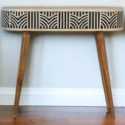 Artisan Furniture Solid hout Edessa Sidetable Tafel met Bone Inlay Best