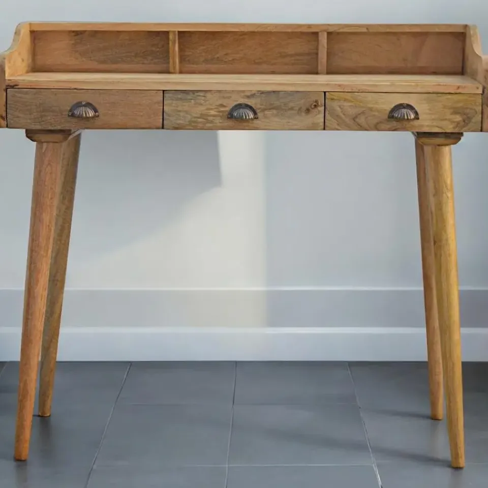 Artisan Furniture Solid hout Bureau met Rugleuning en Schelpvorm Sale