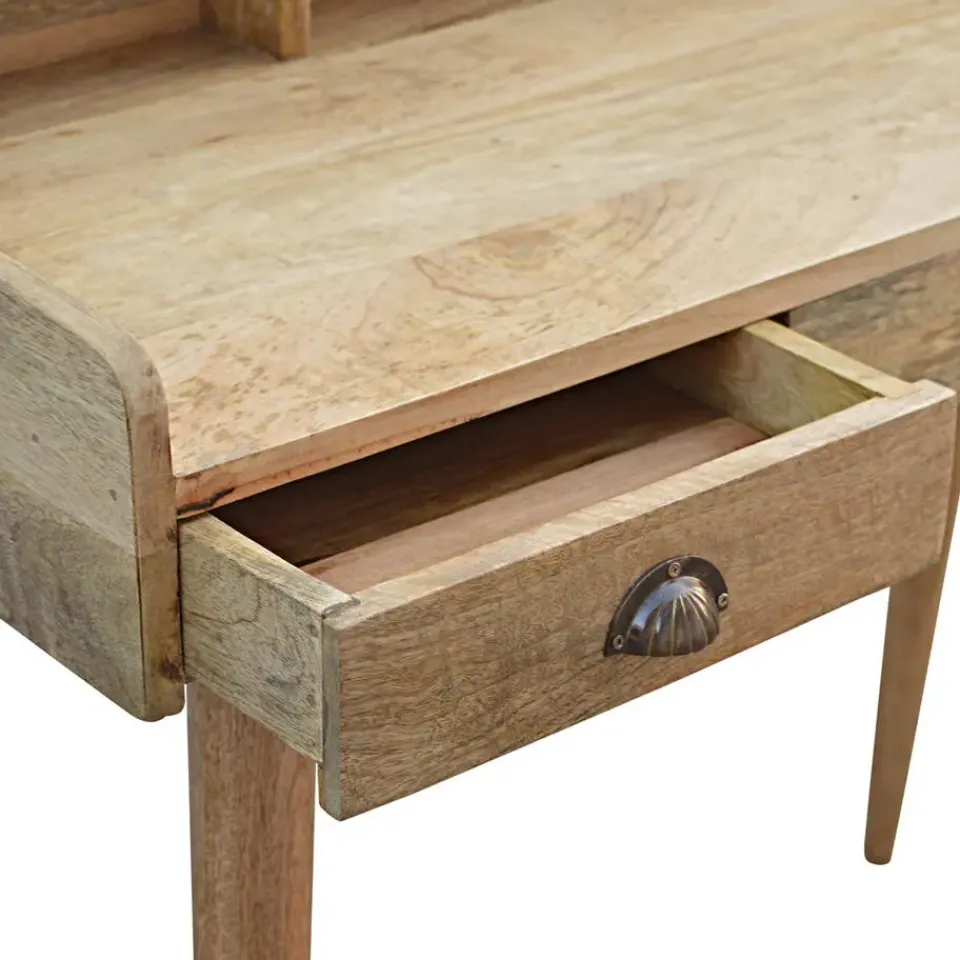Artisan Furniture Solid hout Bureau met Rugleuning en Schelpvorm Sale