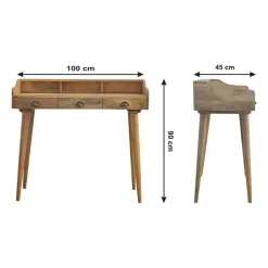Artisan Furniture Solid hout Bureau met Rugleuning en Schelpvorm Sale