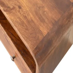 Artisan Furniture Solid hout Kastanje Gebogen TV meubel Sale