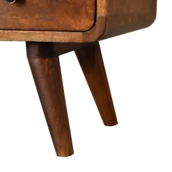 Artisan Furniture Solid hout Kastanje Gebogen TV meubel Sale