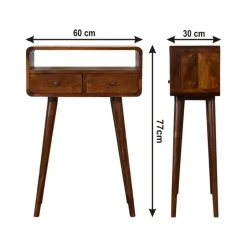 Artisan Furniture Solid hout Kastanje Sidetable Tafel Outlet