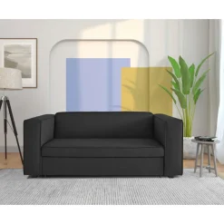 Dorel Home Asmund - Slaapbank 2-zits in antraciet linnenoptik Online