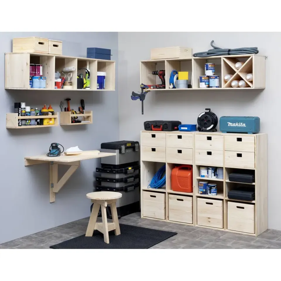 Astigarraga Dinamic Vakkenkast open - 4 vakken - PEFC grenen - 140x36cm Outlet