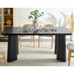 Beliani ATLIN - Eettafel - Zwart - 180 x 90 cm - MDF Hot