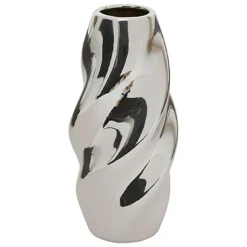 Atmosphera Bloemenvaas Silver Sky - zilver - keramiek - H21 cm Discount