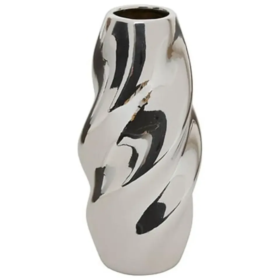 Atmosphera Bloemenvaas Silver Sky - zilver - keramiek - H21 cm Discount