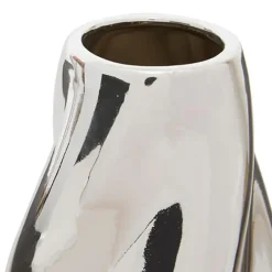 Atmosphera Bloemenvaas Silver Sky - zilver - keramiek - H28 cm