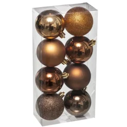 Atmosphera kerstballen - 8x stuks - brons - kunststof - 7 cm Sale