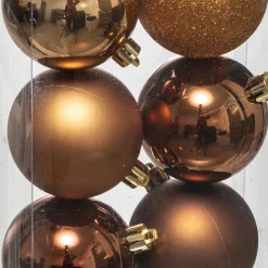 Atmosphera kerstballen - 8x stuks - brons - kunststof - 7 cm Sale