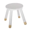 Atmosphera Kinder bijzet krukje - ivoor wit - hout - D24 x H27 cm Best