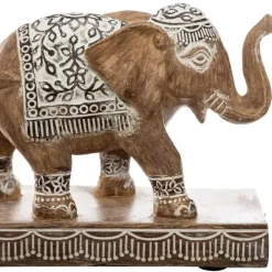 Atmosphera Olifantjes dierenbeeldje - bruin - 46 x 7,5 x 13 cm Outlet