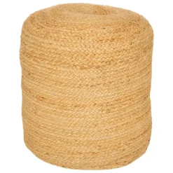 Atmosphera Poef om te zitten - hout/stof - jute/beige - 40 x 40 cm Outlet