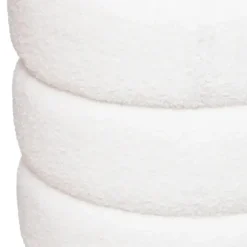 Atmosphera Poef om te zitten - hout/stof - wit - 40 x 40 cm Hot