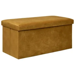 Atmosphera Poef/hocker - Opvouwbaar - Okergeel - 76 x 38 x 38 cm Clearance