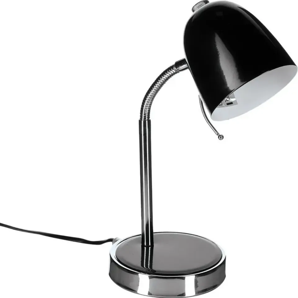 Atmosphera Tafellamp/bureaulampje - metaal - zwart/zilver - 35 cm Sale