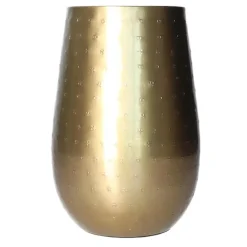 Atmosphera Vaas - metaal - goudkleurig - metallic - 15 x 23 cm