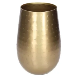 Atmosphera Vaas - metaal - goudkleurig - metallic - 15 x 23 cm