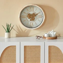 Atmosphera Wandklok/muur klok Florence - Vintage Wood - D50 cm Discount