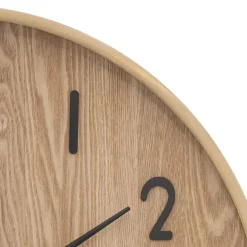 Atmosphera Wandklok/muur klok - Woody - Dia 55 cm - hout - beige New