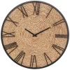 Atmosphera Wandklok/muur klok Mumbai - D50 cm - metaal/jute Outlet