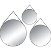 Atmosphera Wandspiegel set - 3 st - rond - zwart - metaal Online