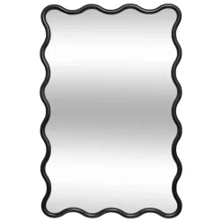 Atmosphera Wandspiegel Waves - zwart - 89 x 59 cm - kunststof New