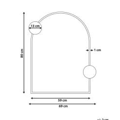 Beliani AULON - Wandspiegel - Zwart- 69 x 80 cm - Metaal Discount