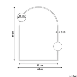 Beliani AULON - Wandspiegel - Zwart- 69 x 80 cm - Metaal Discount