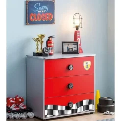 Merkloos Autobed - Jongenskamer - Kinderkamer - 208x109x81 cm - Rood Outlet