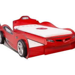 Merkloos Autobed - Met logeerbed - 210x107x83 cm - Rood Outlet