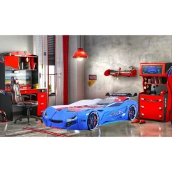 Merkloos Autobed - Racebed - Kinderbed - Street Racer - 236x119x68 cm - Blauw Best