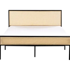 Beliani AVANTON - Tweepersoonsbed - Zwart - 140 x 200 cm - PE rotan Outlet