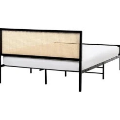 Beliani AVANTON - Tweepersoonsbed - Zwart - 140 x 200 cm - PE rotan Outlet