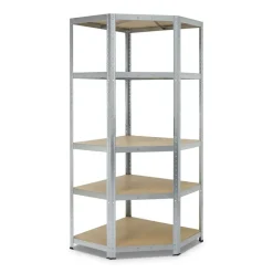 Erro Avasco Stellingkast - Zilver - Opbergrek met hoek metaal - 176x75x40cm Discount