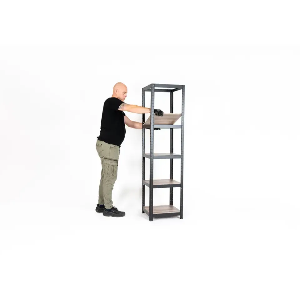 Erro Avasco Stellingkast - Zwart - Opbergrek vierkant metaal - 176x45x45cm