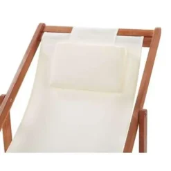 Beliani AVELLINO - Strandstoel - Donkere houtkleur - Polyester Online