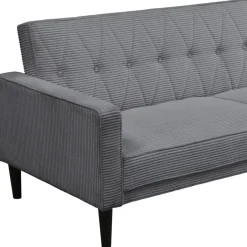 Dorel Home Avon - Slaapbank 3-zits in grijze ribstof Discount