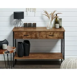 Beliani AYDEN - Consoletafel - Donkere houtkleur - MDF New