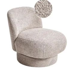 Beliani AYLO - Fauteuil - Taupe - Bouclé Discount